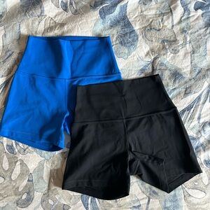 CRZ YOGA Athletic Shorts Blue and Black High-Waisted